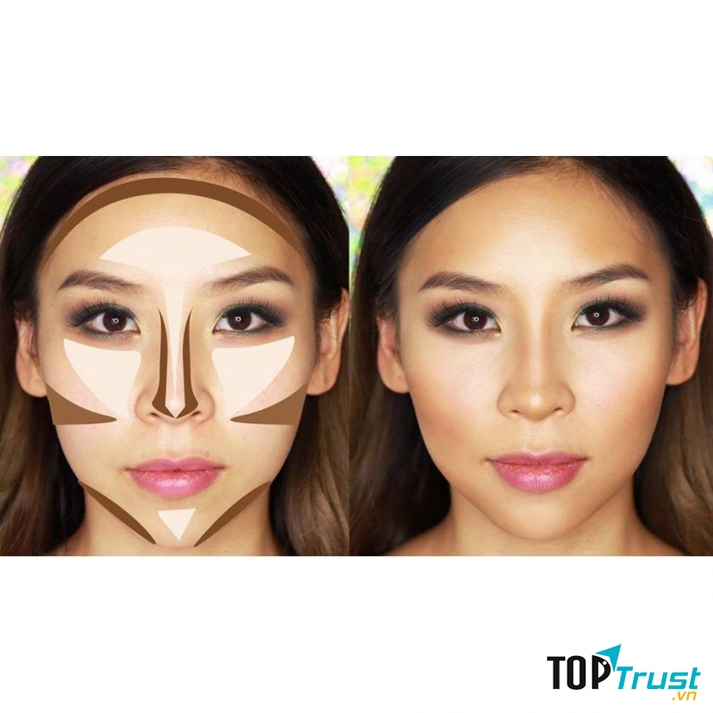 Những vị trí cần tạo khối trên gương mặt