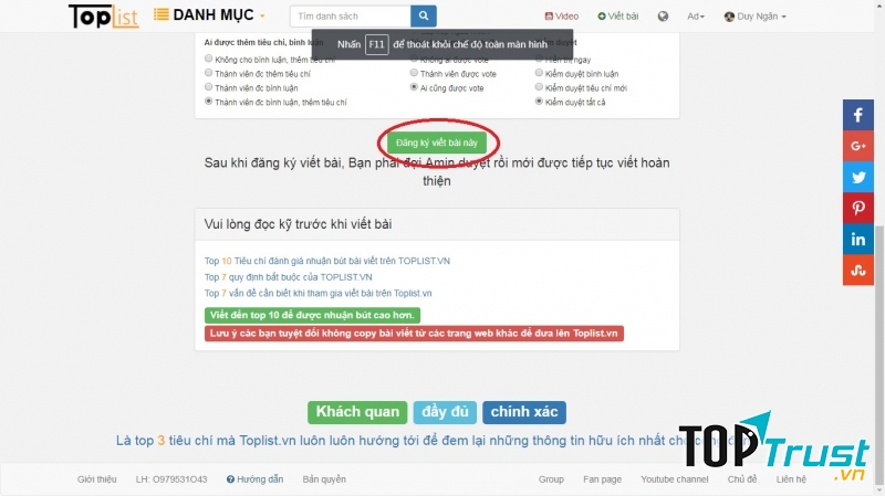 Click vào đăng ký bài này, sau đó đợi ad duyệt chủ đề có phù hợp không?