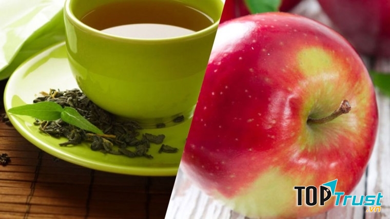 Táo kết hợp trà xanh tốt cho tim mạch