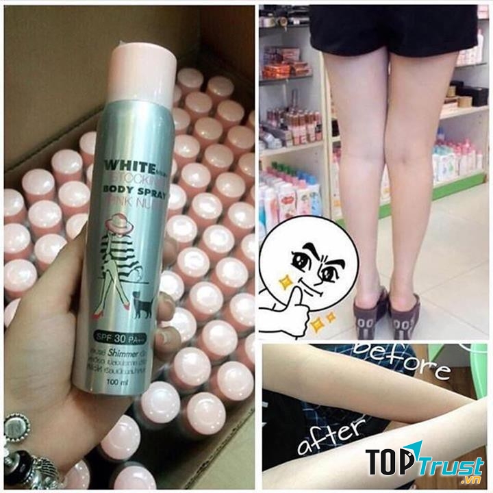 Tất phun make body White Stocking Body Spray Mistine
