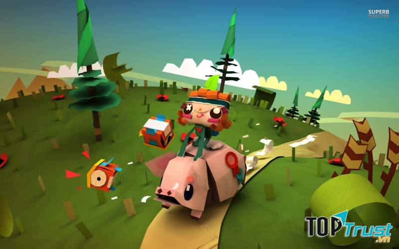 Phong cách đồ họa gấp giấy vui nhộn của Tearaway