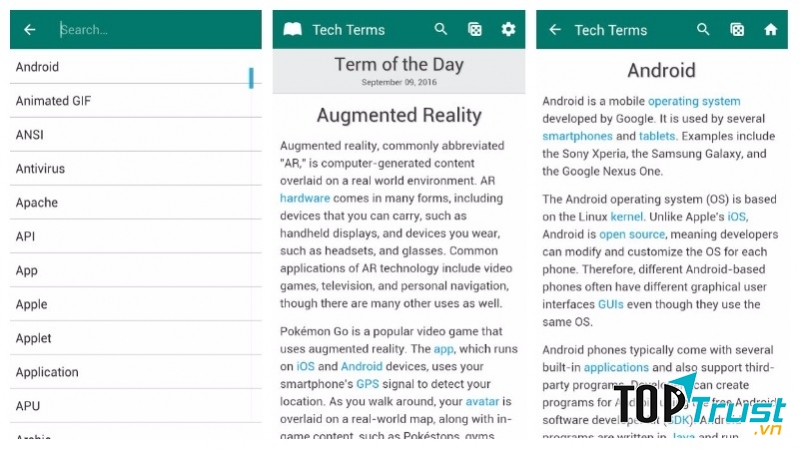 Giao diện ứng dụng Tech Terms Computer Dictionary
