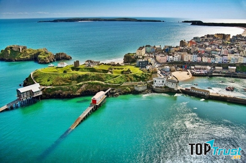 Vẻ đẹp của Tenby khi nhìn từ trên cao