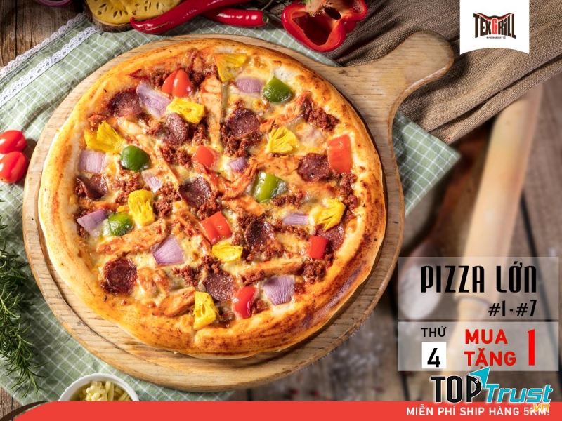 Pizza ở đây rất ngon và hấp dẫn