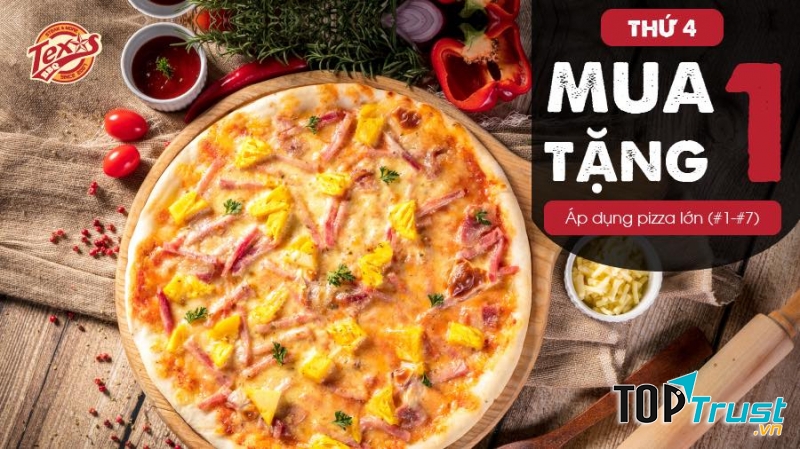 Pizza ở đây rất ngon và hấp dẫn
