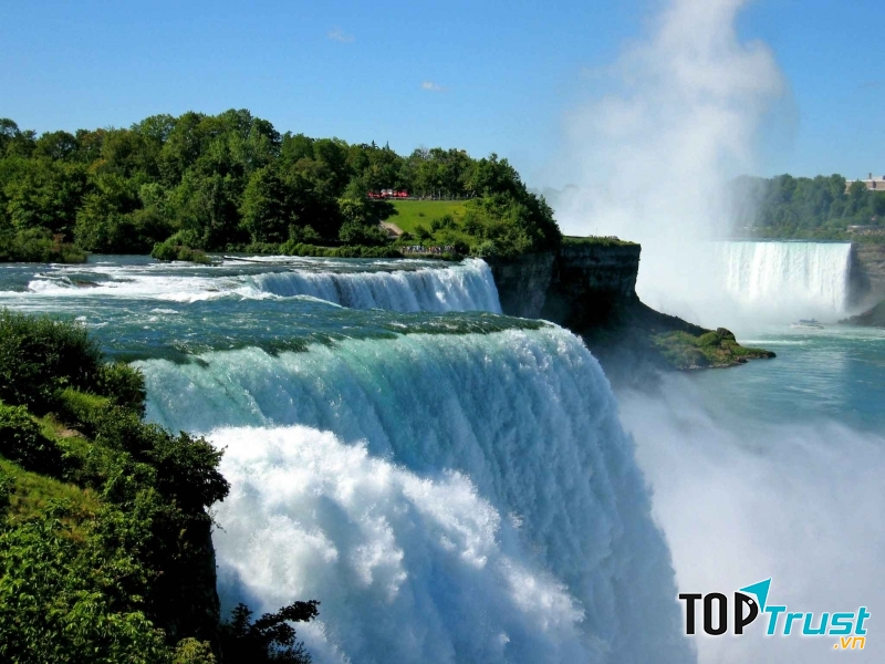 Thác Niagara Falls, nằm giữa biên giới Mỹ và Canada