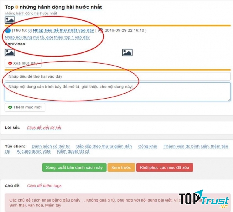 Thao tác đơn giản
