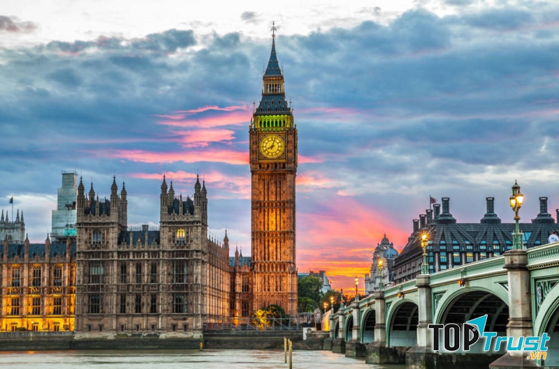 Tháp đồng hồ Big Ben tại London