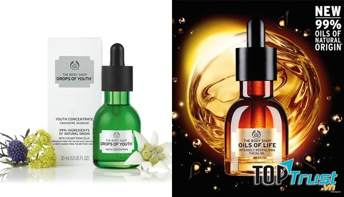 The Body Shop Drops Of YouthTM và Oils Of Life