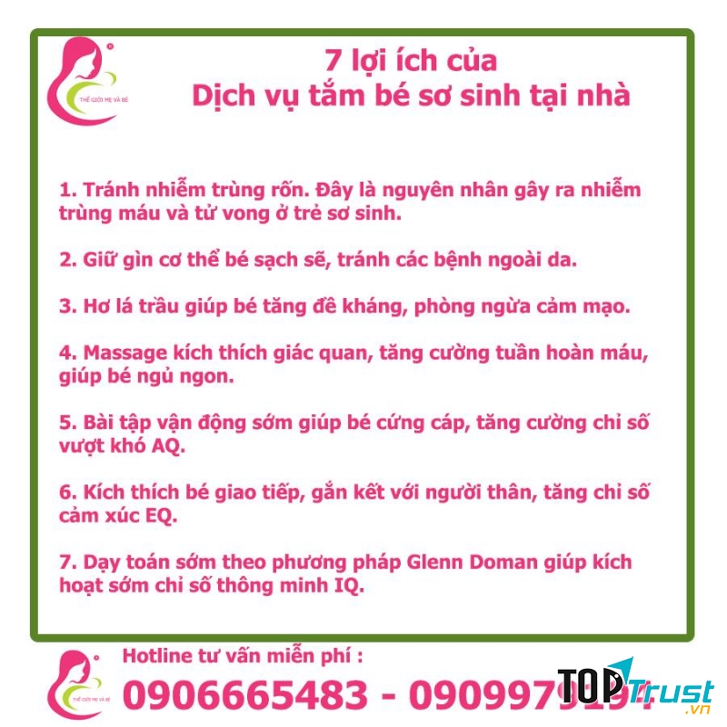 Ích lợi của việc sử dụng dịch vụ tắm bé tại nhà