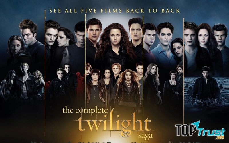 The Twilight Saga là câu chuyện tình yêu giữa người và ma cà rồng.