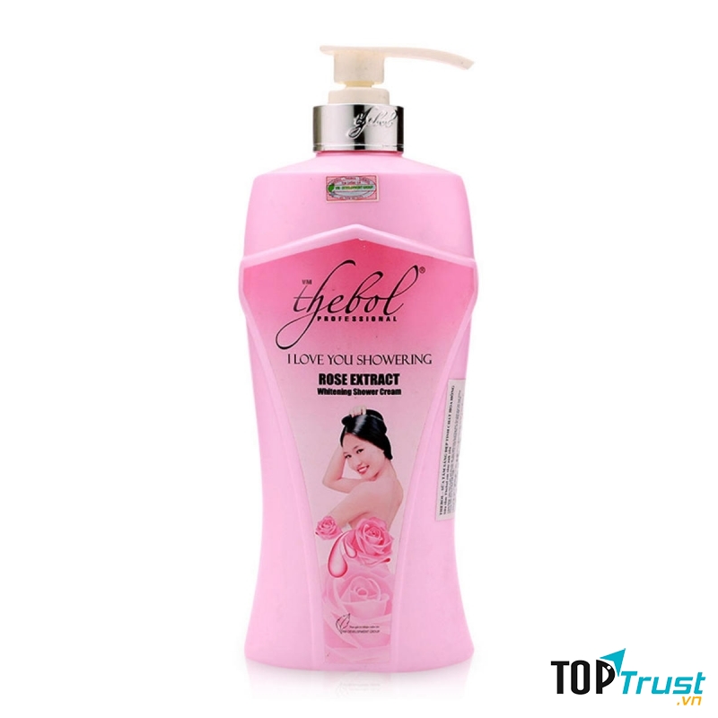 Sữa tắm trắng da tinh chất hoa hồng Thebol Whitening Shower Cream