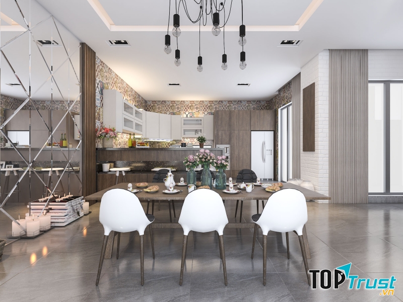 Mẫu thiết kế nhà bếp công trình biệt thự của TheHouseDesign