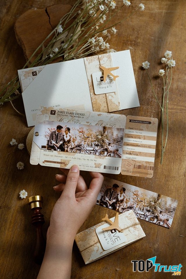 Thiệp Cưới Peony