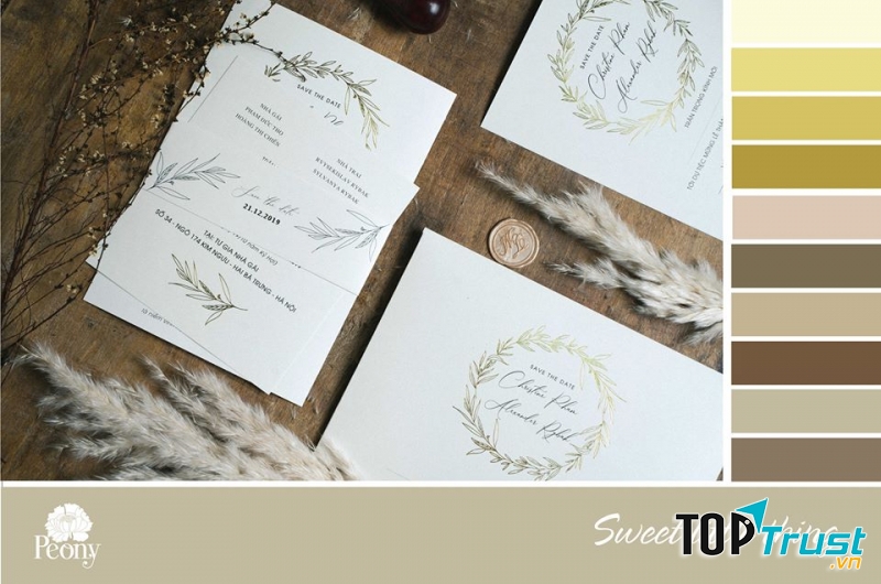 Thiệp Cưới Peony