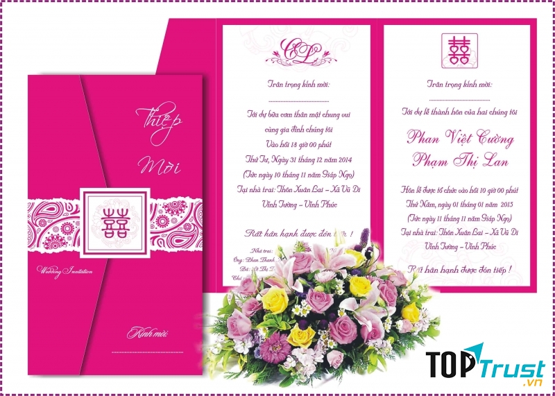 Mẫu thiệp cưới mang hướng cách tân hiện đại