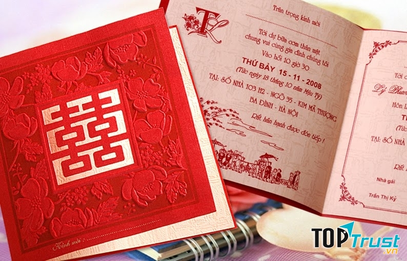 Mẫu mã bắt mắt ở thiệp cưới Hiệp Đạt