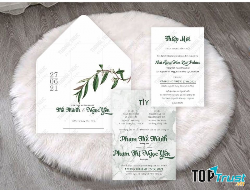Thiệp cưới Thiên Trúc