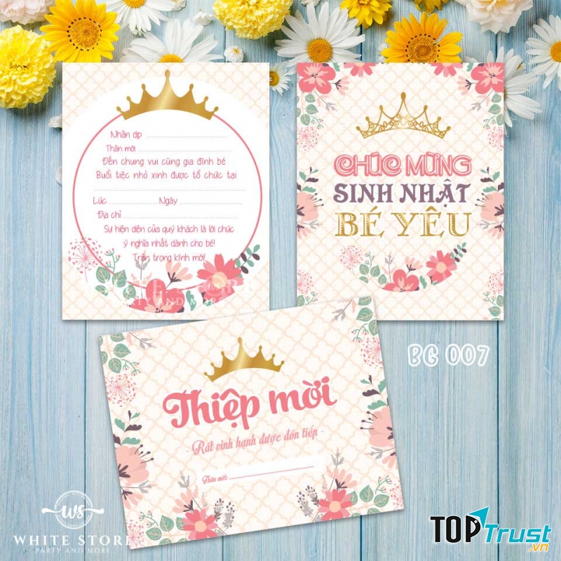 Thiệp mời sinh nhật cho bé yêu