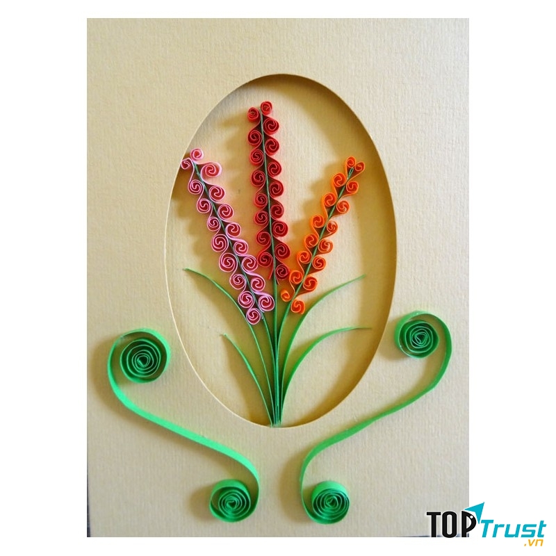 Một tấm thiệp đơn giản nhưng thật đẹp mắt với quilling