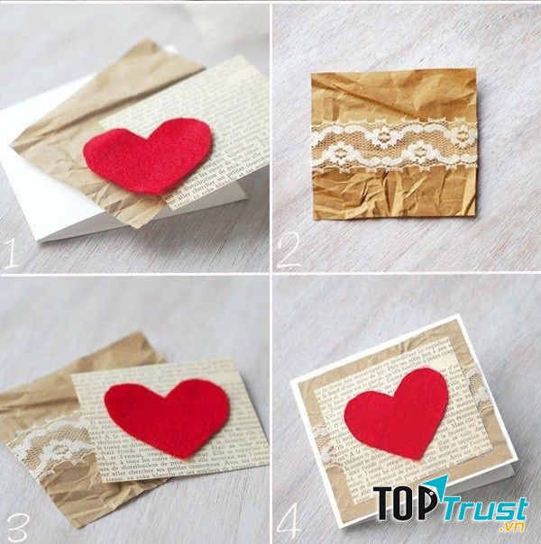 Thiệp Valentine trái tim cổ điển