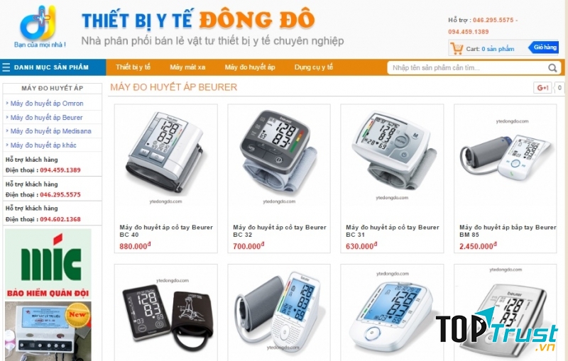 Website của Thiết Bị Y Tế Đông Đô
