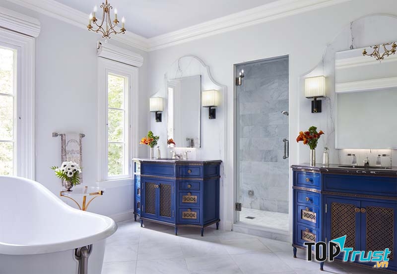 Thiết kế nhà tắm phong cách Địa Trung Hải: vẻ đẹp trang nhã, sang trọng