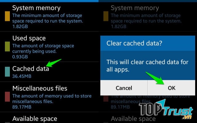 Xóa cache cũng là một giải pháp tốt