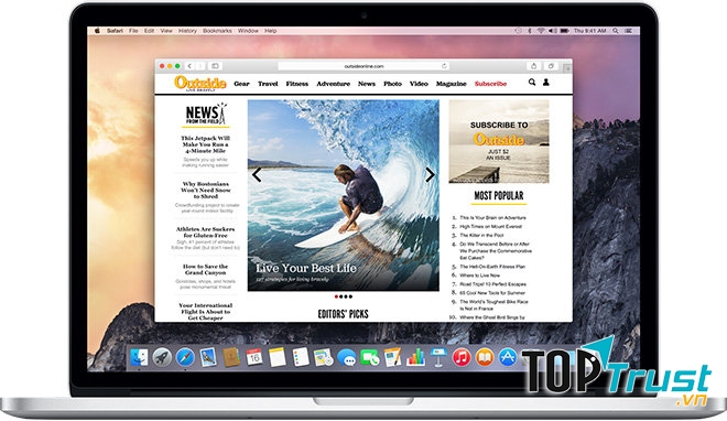 Safari được tối ưu hóa dành cho Macbook