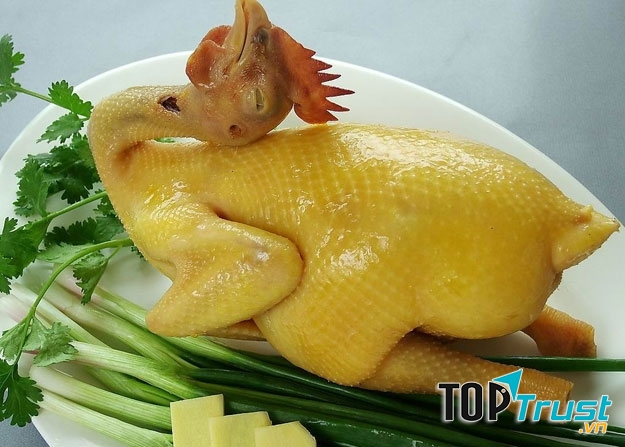Thịt gà kiêng trộn với bắp cải, hành sống