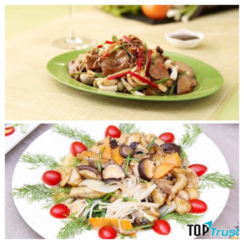 Thịt ngỗng xào nấm