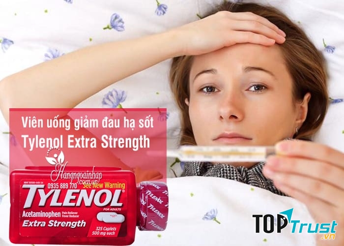 Thực phẩm chức năng Viên uống giảm đau hạ sốt Tylenol Extra Strength 500mg của Mỹ