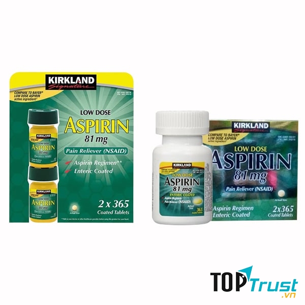 Thực phẩm chức năng Viên uống giảm đau Kirkland Low Dose Aspirin của Mỹ 2x365 viên