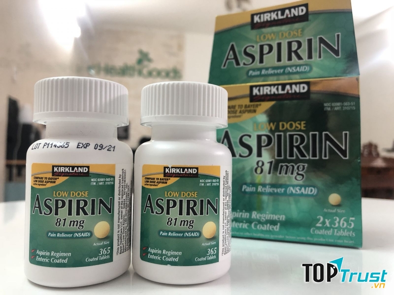 Thực phẩm chức năng Viên uống giảm đau Kirkland Low Dose Aspirin của Mỹ 2x365 viên