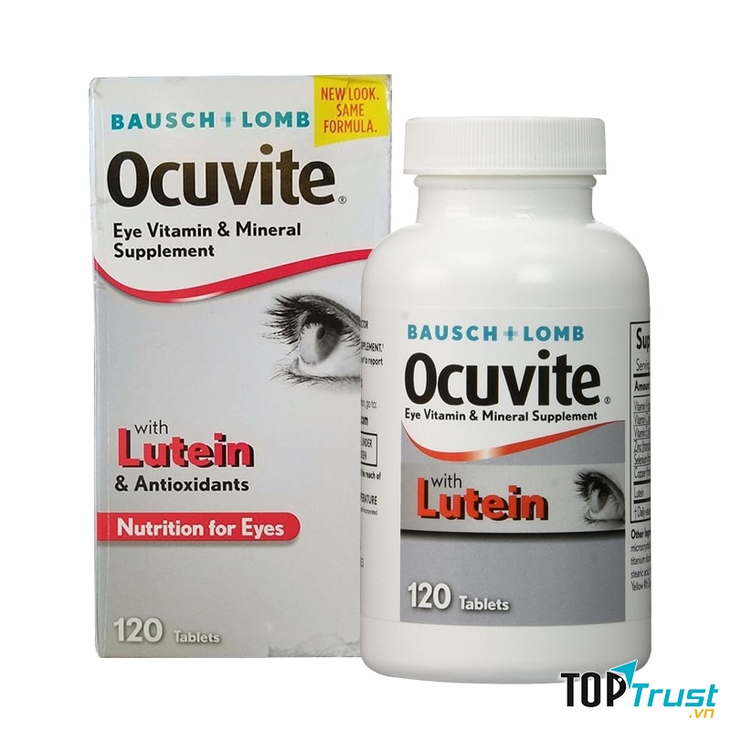 Thực phẩm chức năng Thuốc bổ mắt Ocuvite Eye Vitamin & Mineral with Lutein 120 viên