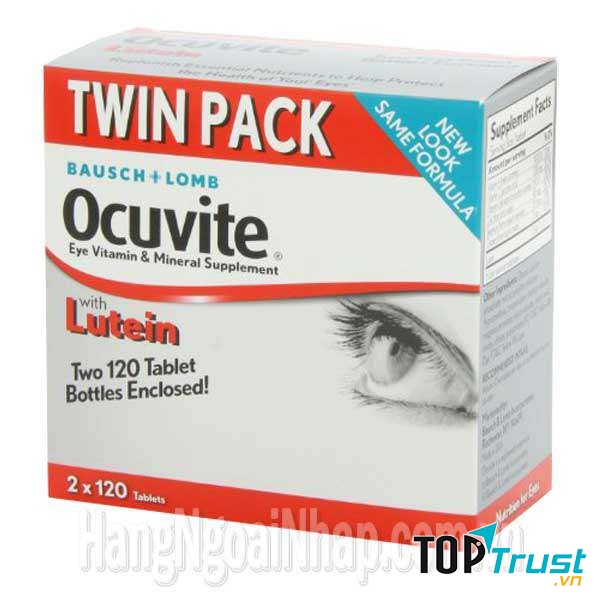 Thực phẩm chức năng Thuốc Bổ Mắt Bausch Lomb Ocuvite Twin Pack Với Lutein, Vitamin: