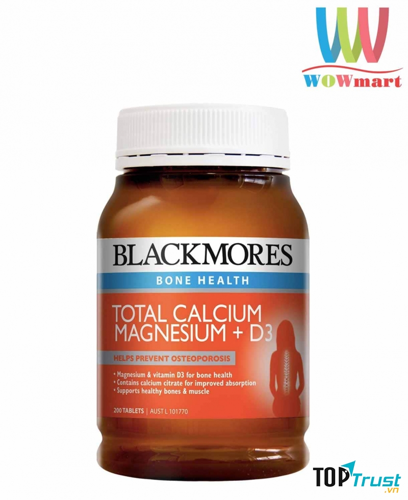 Viên Uống Bổ Sung Canxi & Magiê + D3 Blackmores 200 viên