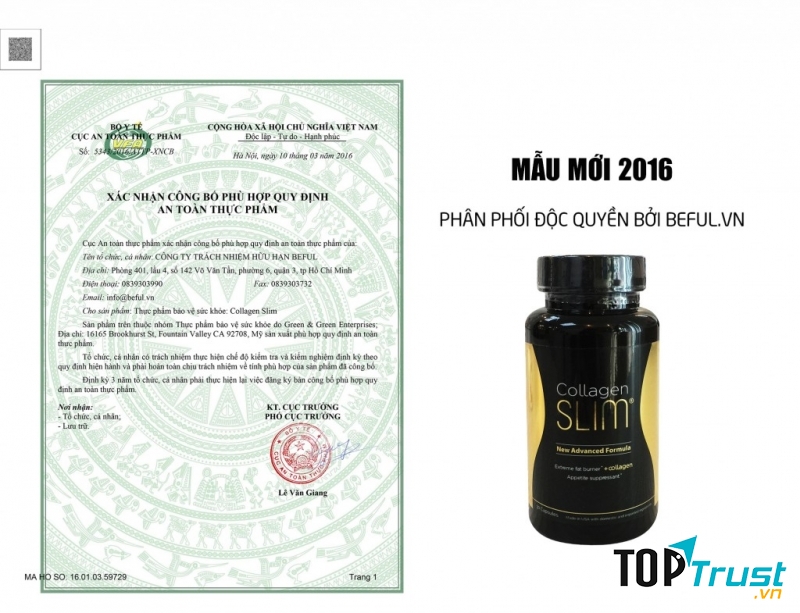 Viên uống giảm cân Biotin Collagen Slim (Mỹ)