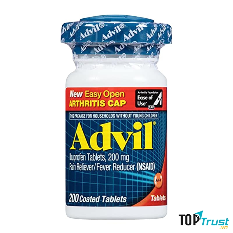 Thực phẩm chức năng Thuốc giảm đau Advil 200mg Easy Open Arthritis Cap 200 viên