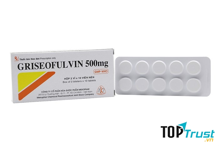 Thuốc trị nấm Griseofulvin 500mg hộp 20 viên