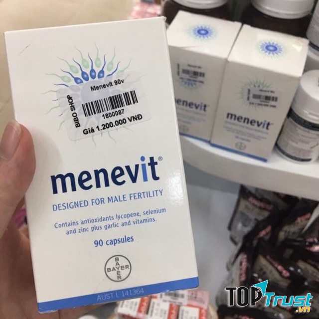 Thuốc hỗ trợ sinh sản cho nam giới Menevit chính hãng Bayer Úc 90 viên