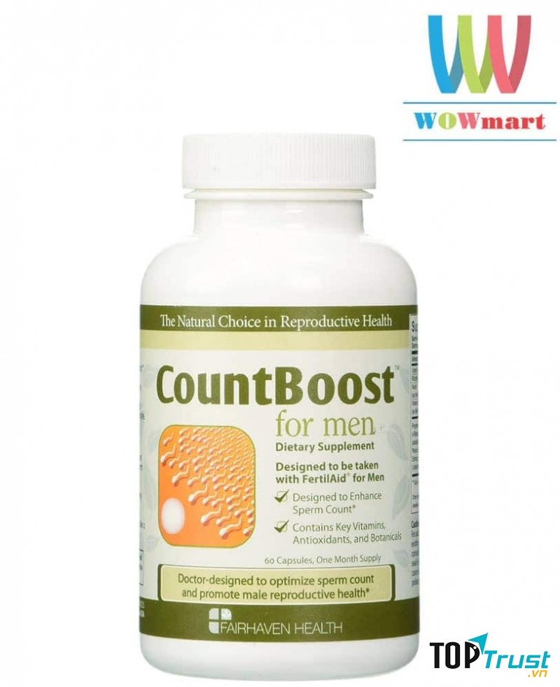 Thuốc tăng số lượng tinh trùng Fairhaven Health CountBoost For Men 60 viên