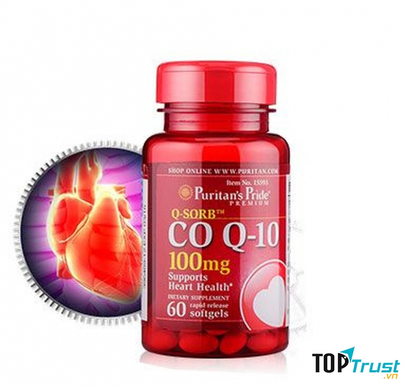 ﻿Thuốc uống ngăn ngừa nhồi máu cơ tim Puritan's Pride Coq10 và L-Carnitine 60 viên