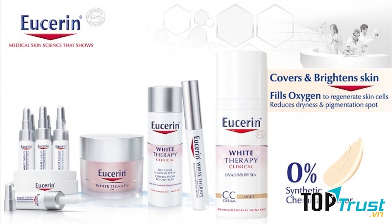 Thế mạnh của Eucerin là những dòng sản phẩm làm trắng da, trị nám, chống lão hóa...