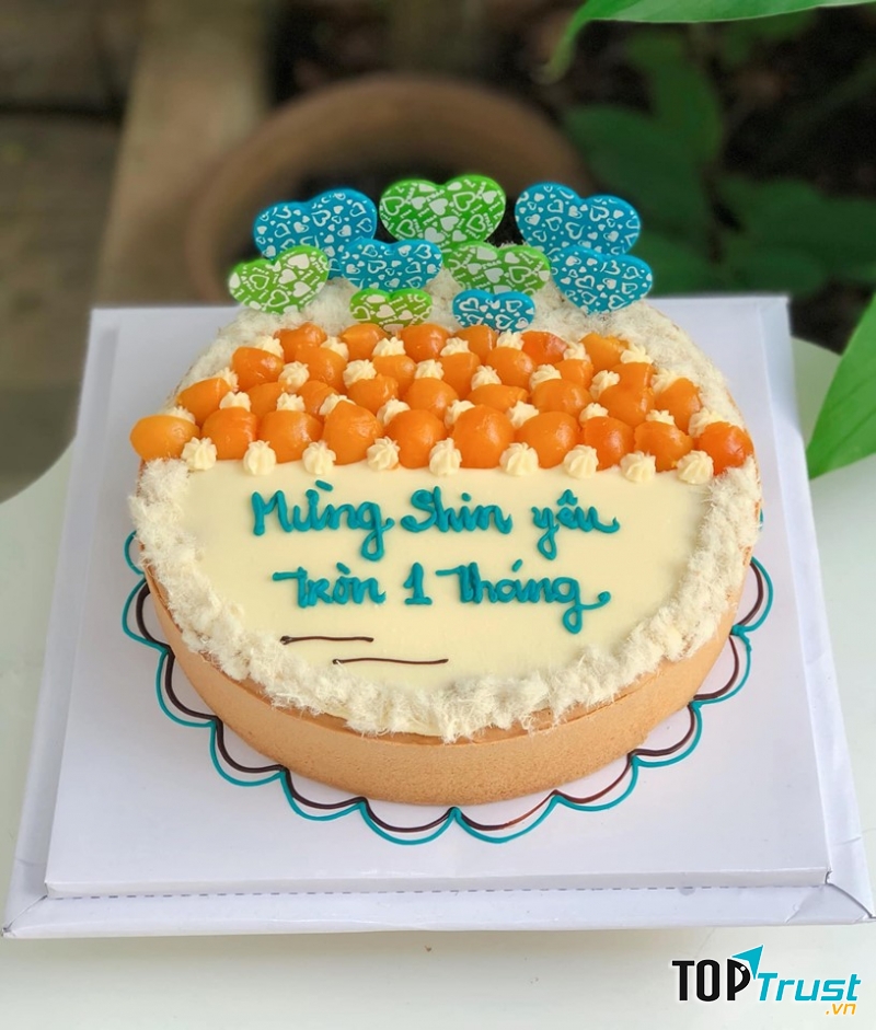 Bánh sinh nhật bông lan trứng muối siêu dễ thương cho bé