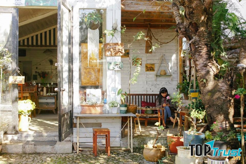 Thiết kế của quán cũng khá dễ chịu với vẻ mộc mạc của gỗ và chất liệu hoài cổ