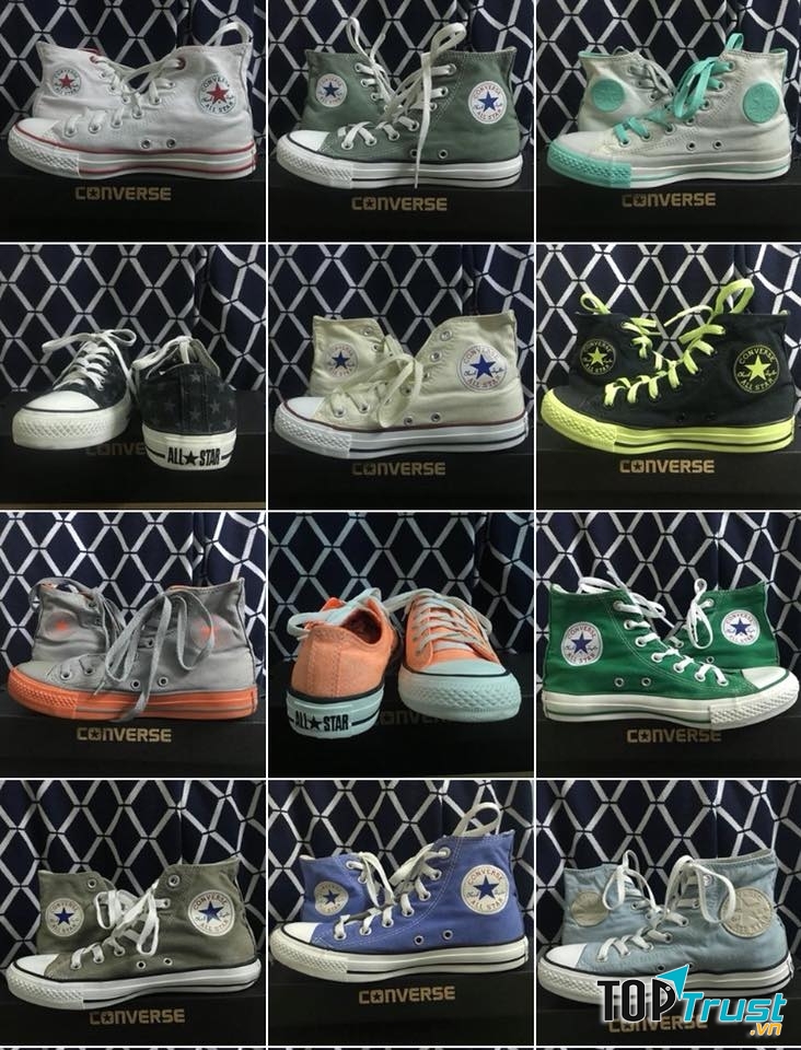 Những mẫu giày Converse khác nhau tại Tiệm giày 2hand.