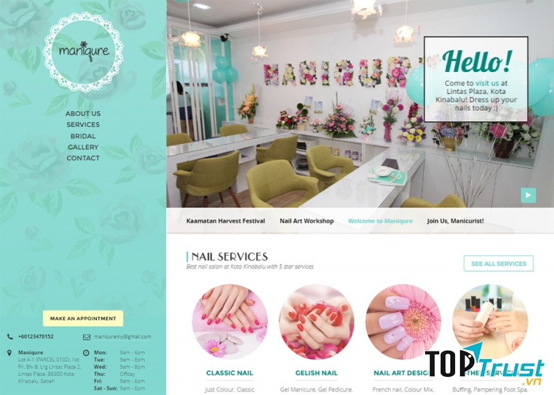 Thiết kế website tiệm nails