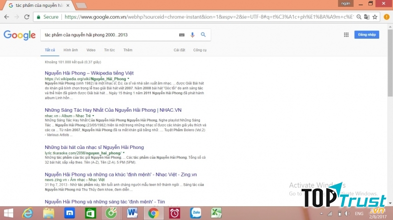 Tìm kiếm theo khung thời gian