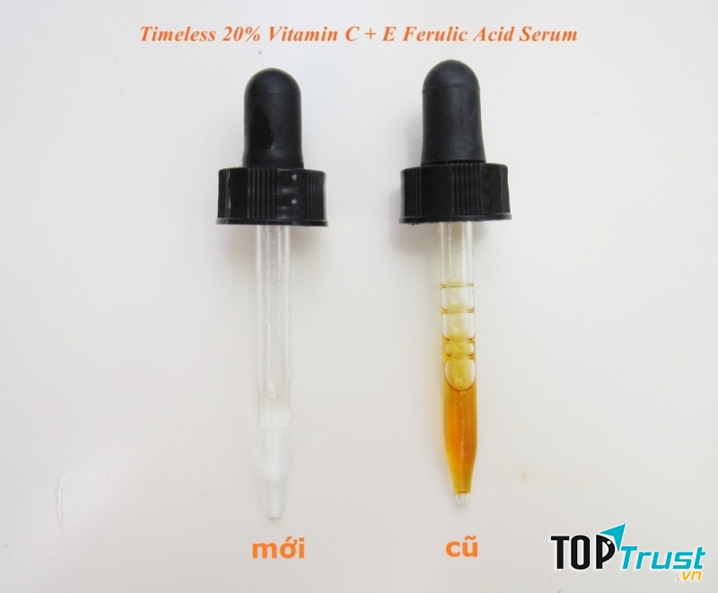 Cách phân biệt dựa vào màu của serum mới và serum đã bị oxi hóa